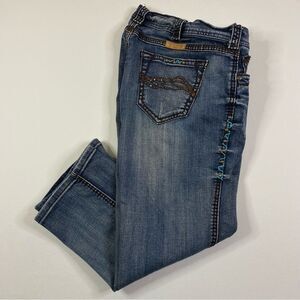 Cowgirl Tuff Co Copper Bling Jeans Women’s 32 Cropped Low Rise Western‎
